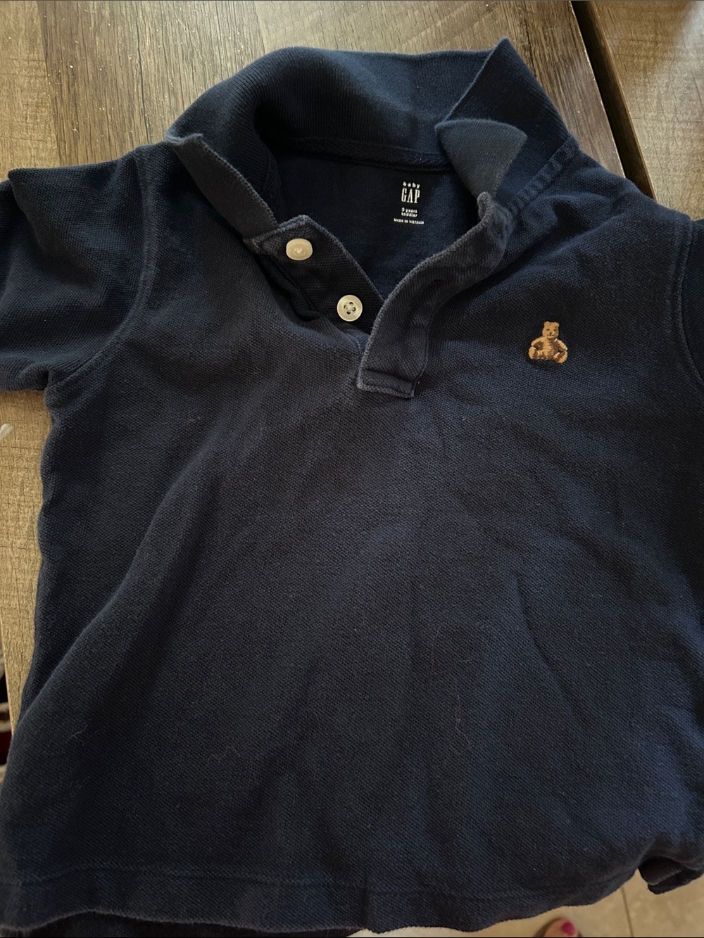 GAP Navy Blue Toddler Polo with Brown Bear Patch